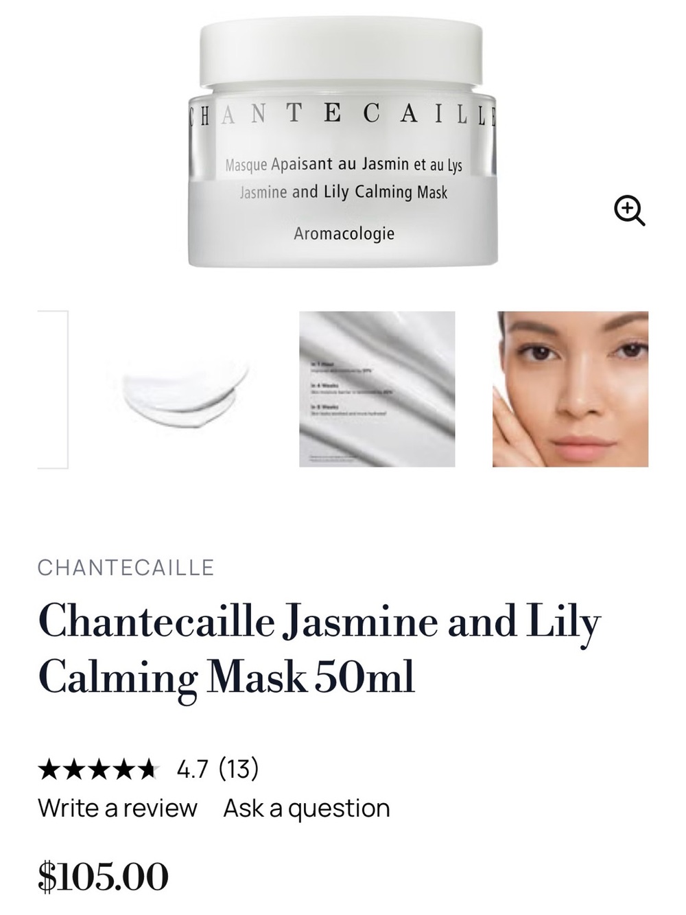 Chantecaille Calming Jasmine & Lily Mask — White